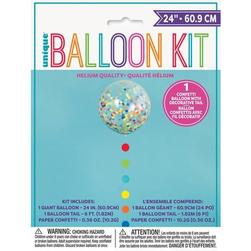 6 BALLONS CONFETTIS MULTI