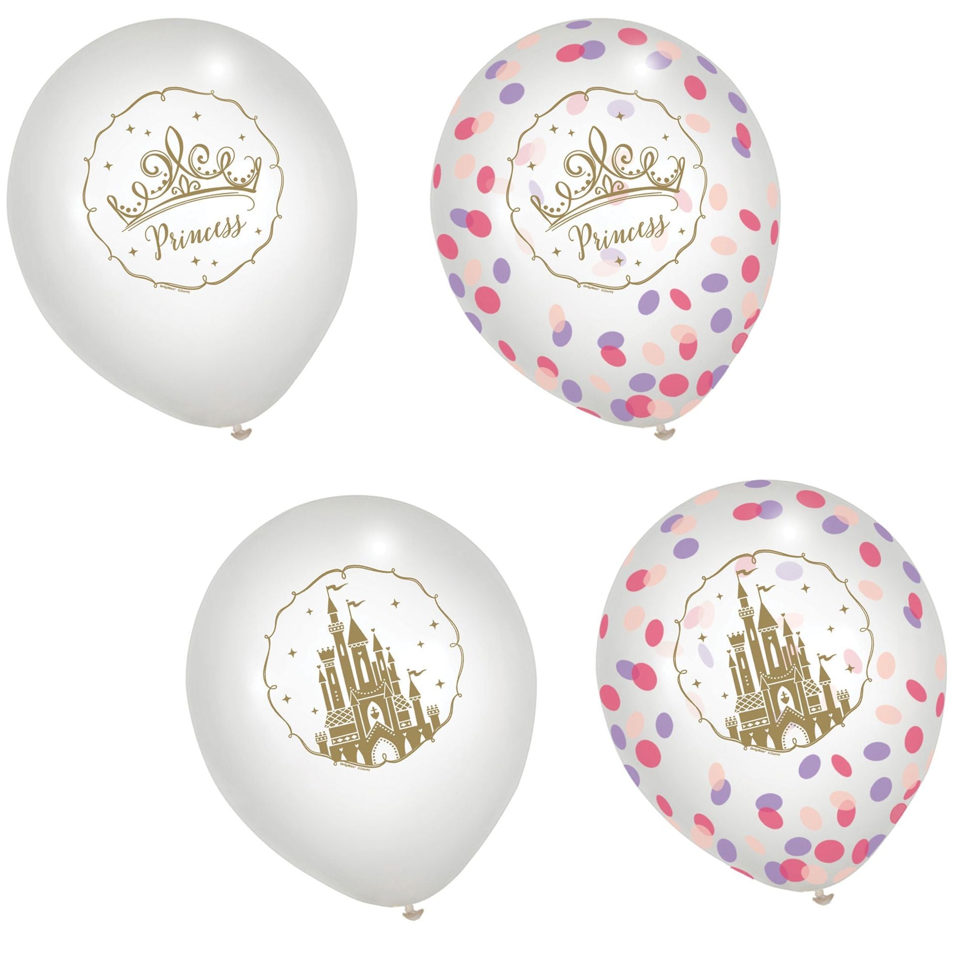 6 Ballons confettis or - 30 cm - My Party Kidz