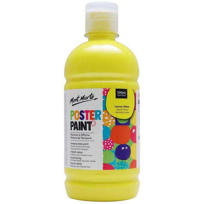 Mont Marte Poster Paint Lemon Yellow 500ml - Dollars and Sense