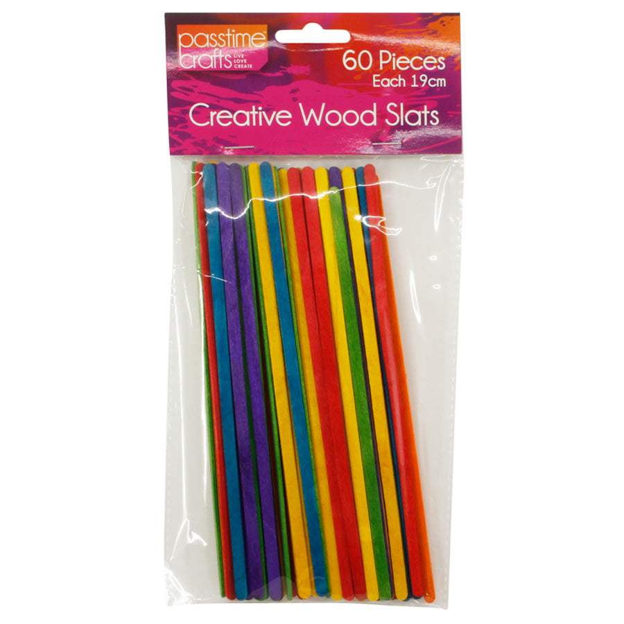 Craft Wood Coloured Slim Sticks