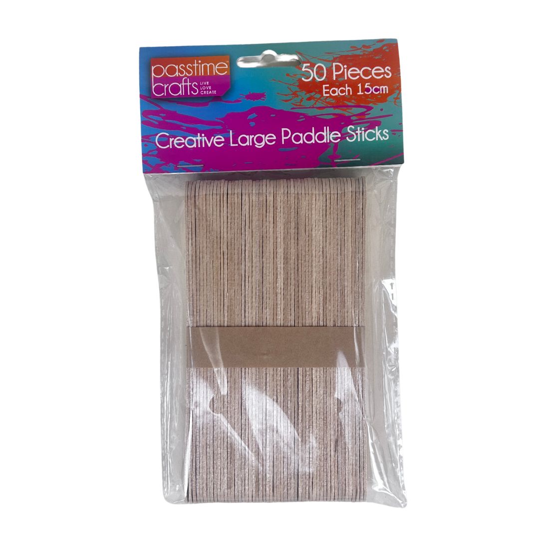 Wood Natural Paddle Sticks - Large