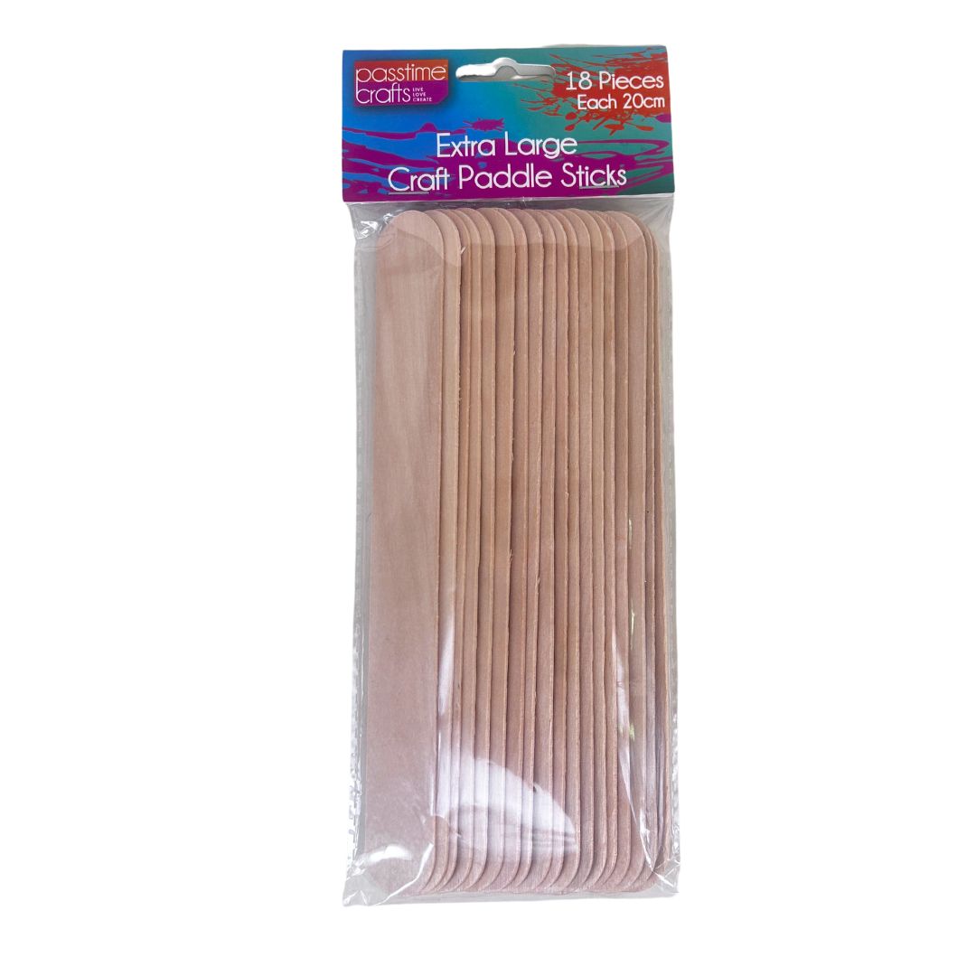 Wood Natural Paddle Sticks - Jumbo