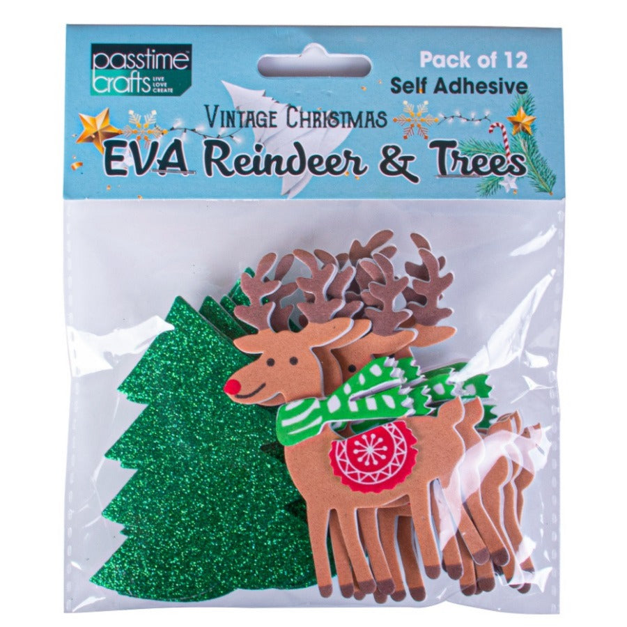 Christmas EVA Self Adhesive - Reindeers & Trees