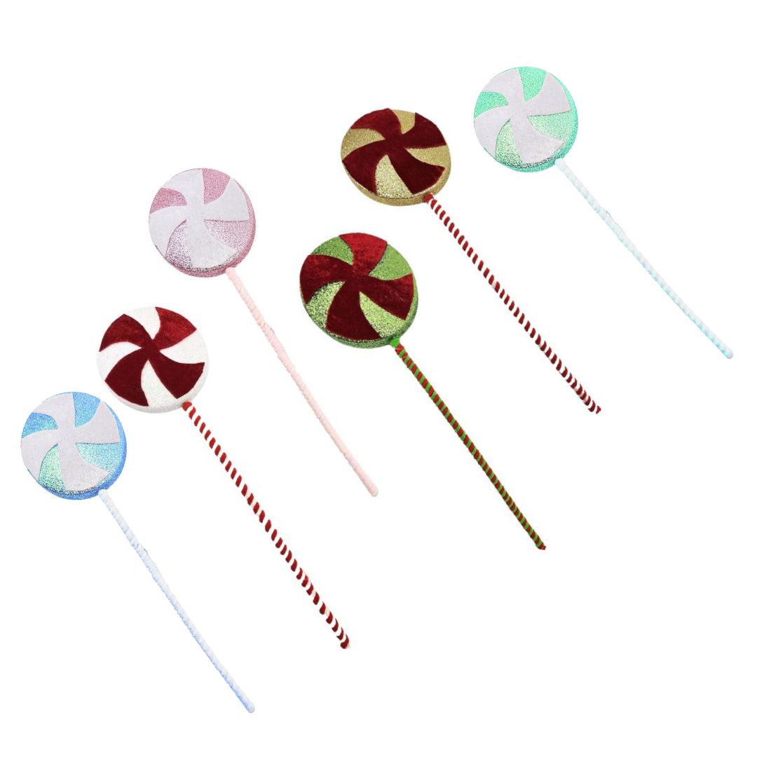 Christmas Candy Cane Picks - Assorted