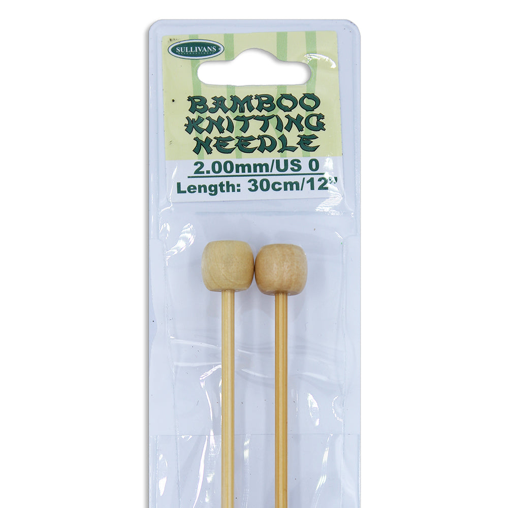 Bamboo Knitting Needles 30cm - 2mm