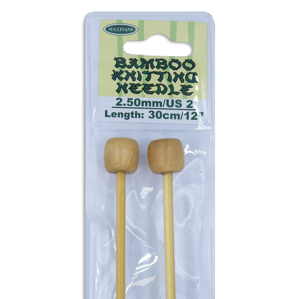 Bamboo Knitting Needles 30cm - 2.5mm