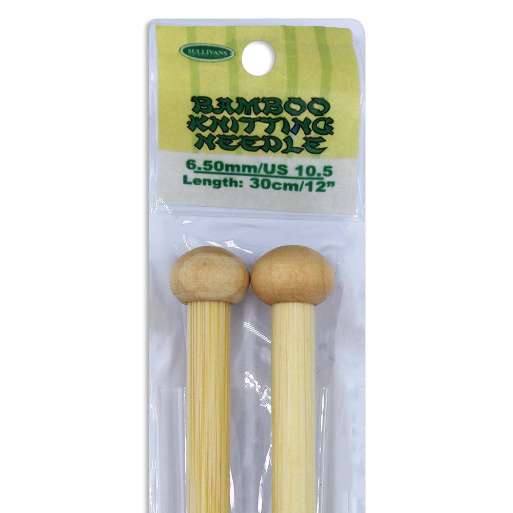 Bamboo Knitting Needles 30cm - 6.5mm