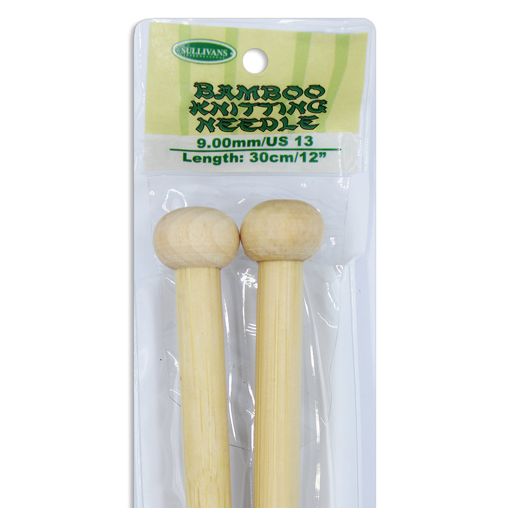 Bamboo Knitting Needles 30cm - 9mm