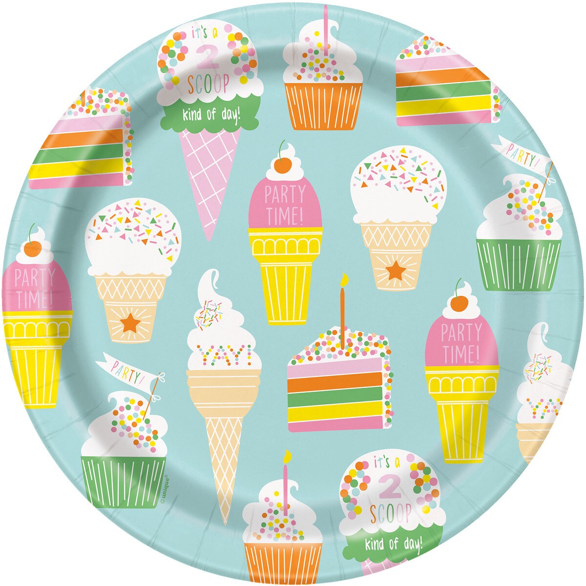 Party Time Dinner Paper Plates - Rainbow Pastel