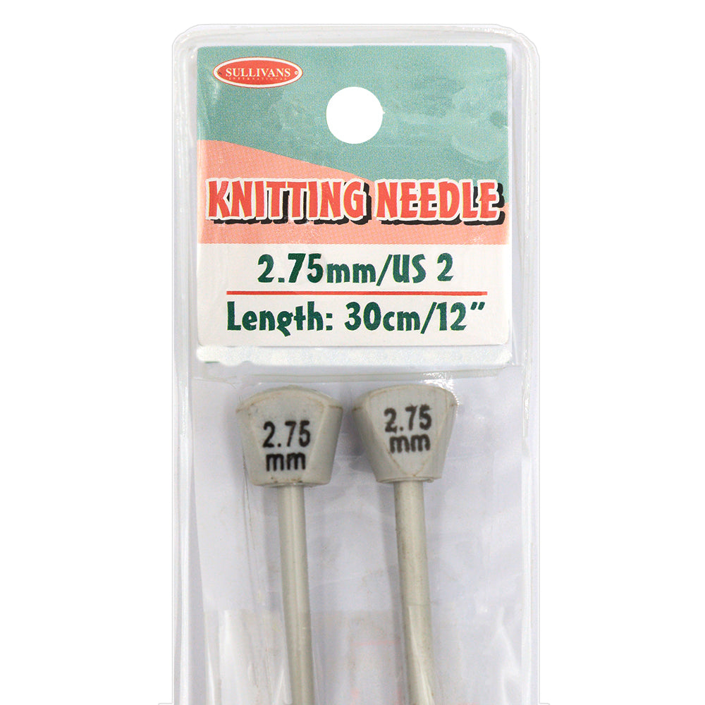 Knitting Needles Grey 30cm - 2.75mm