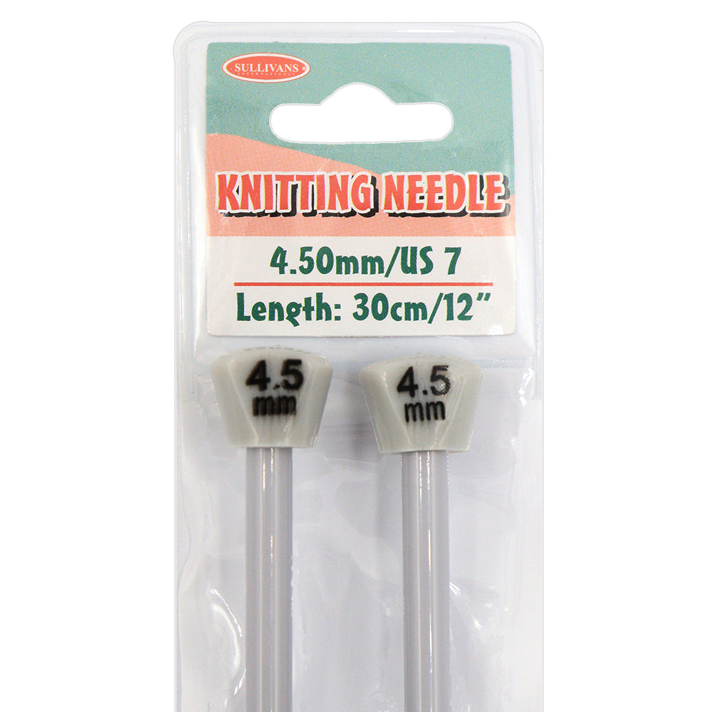 Knitting Needles Grey 30cm - 4.5mm