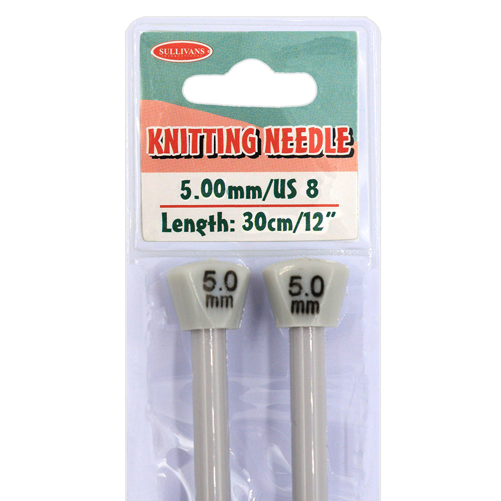 Knitting Needles Grey 30cm - 5mm