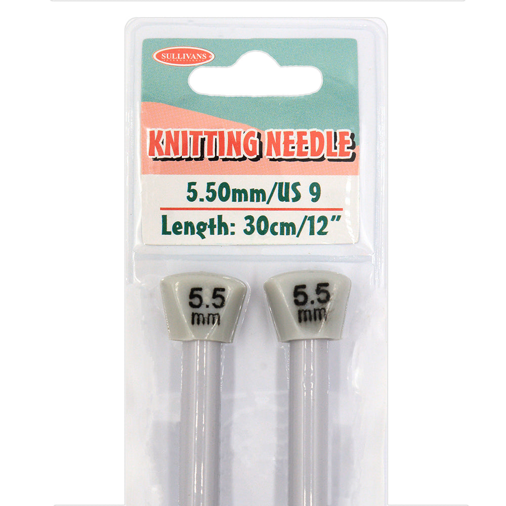 Knitting Needles Grey 30cm - 5.5mm