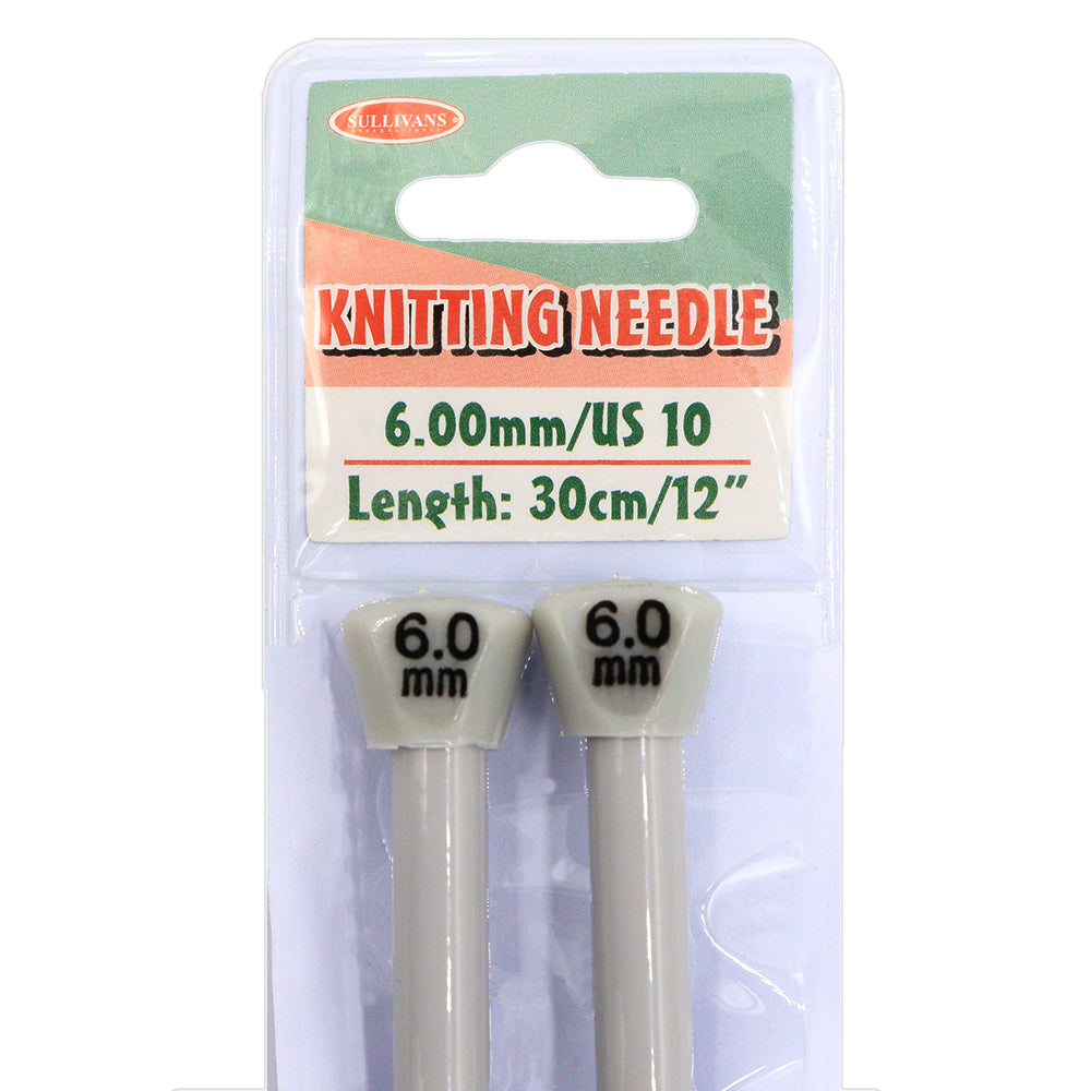 Knitting Needles Grey 30cm - 6mm