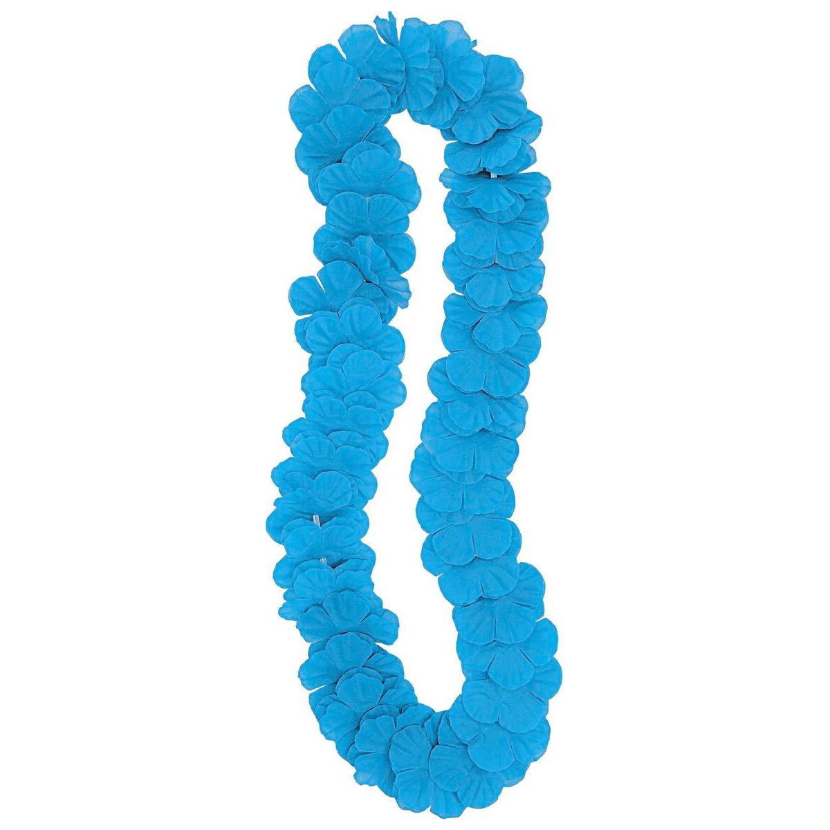 Hawaiian Luau Flower Lei - Teal Blue