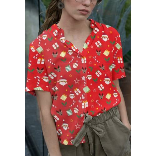 Christmas Hawaiian Shirt - Ladies