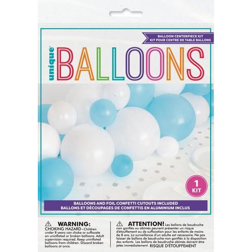 Helium Balloon Centrepiece Kit - Blue & White