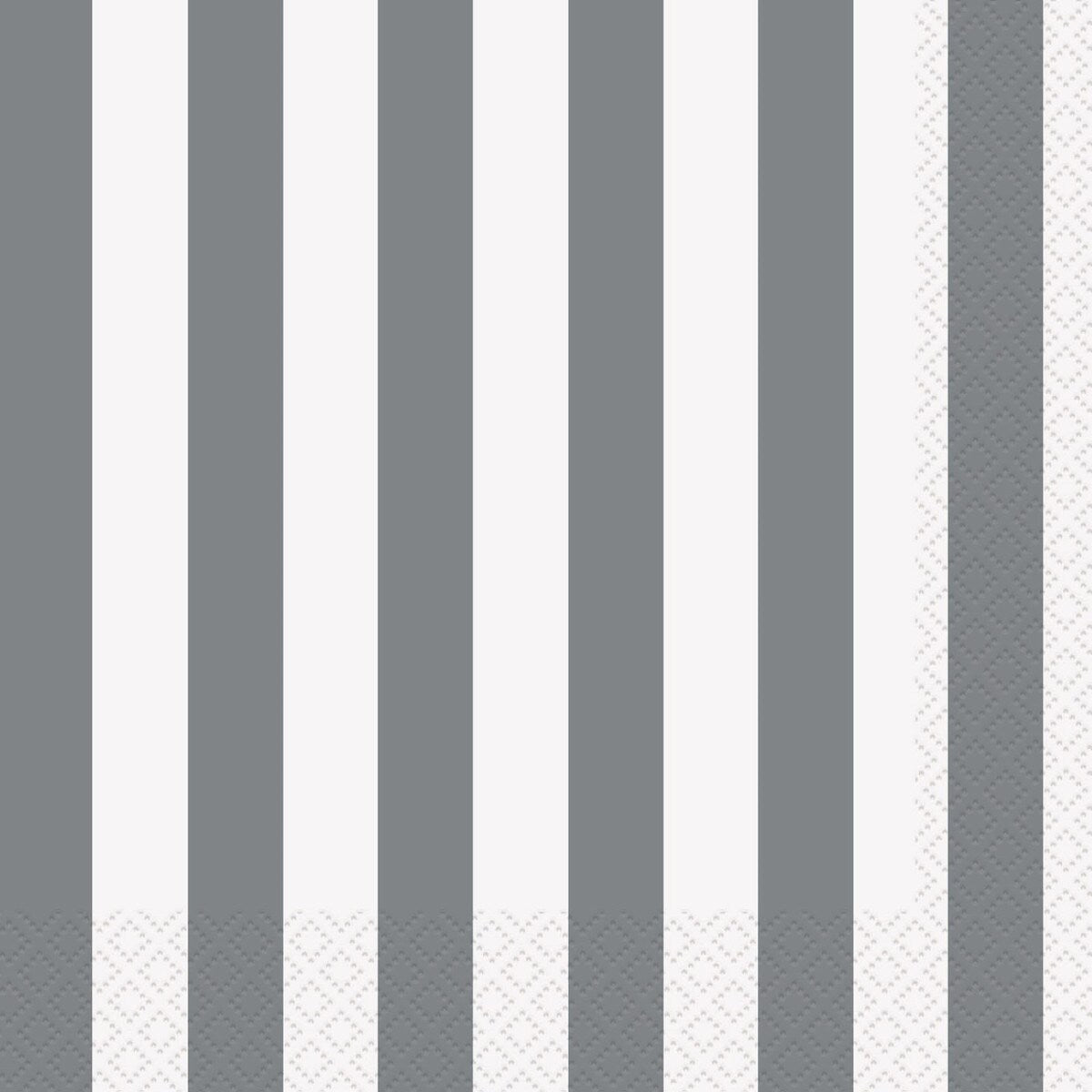 Stripes Beverage Napkins - Silver