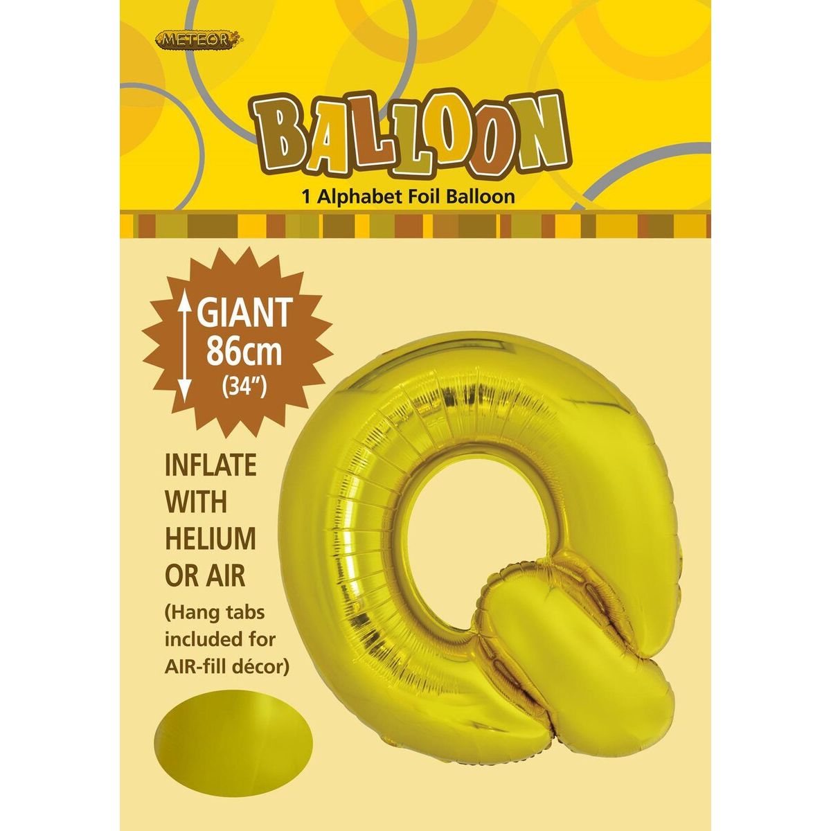 Alphabet Q Foil Balloon - Gold