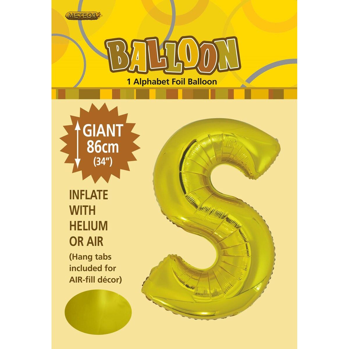 S Alphabet Foil Balloon - Gold