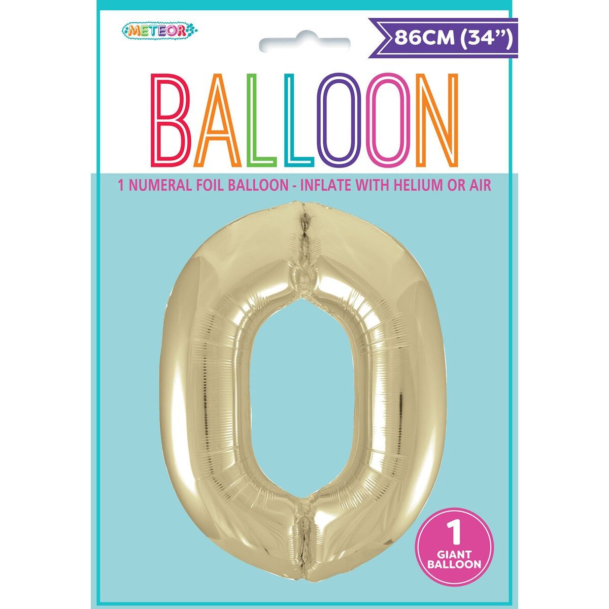 Foil Balloon Number 0 - Champagne Gold