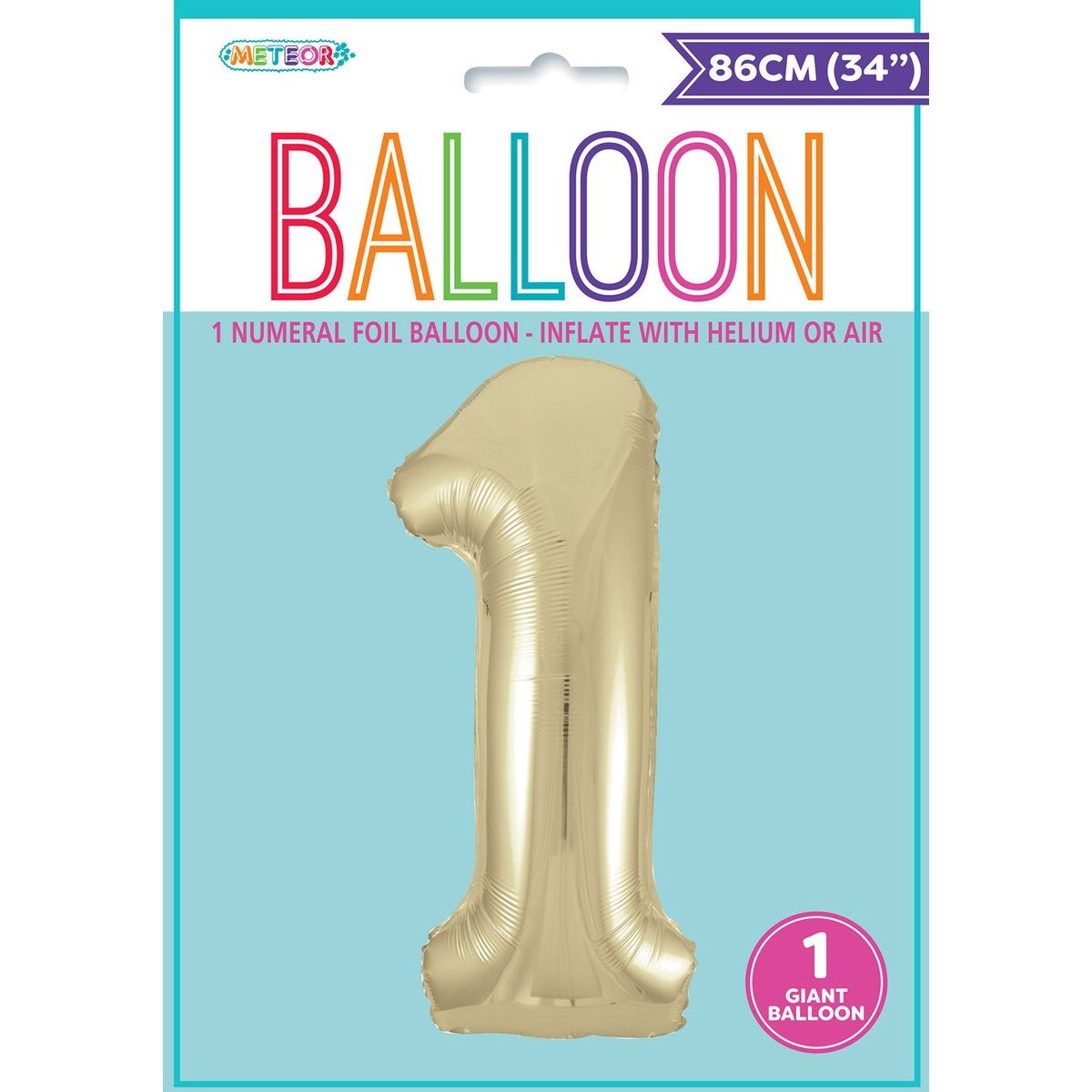 Foil Balloon Number 1 - Champagne Gold