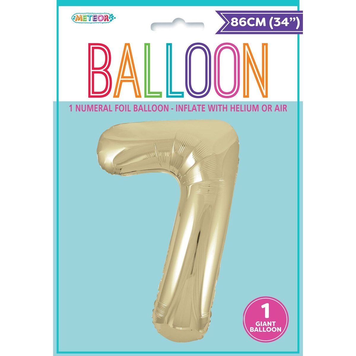 Foil Balloon Number 7 - Champagne Gold