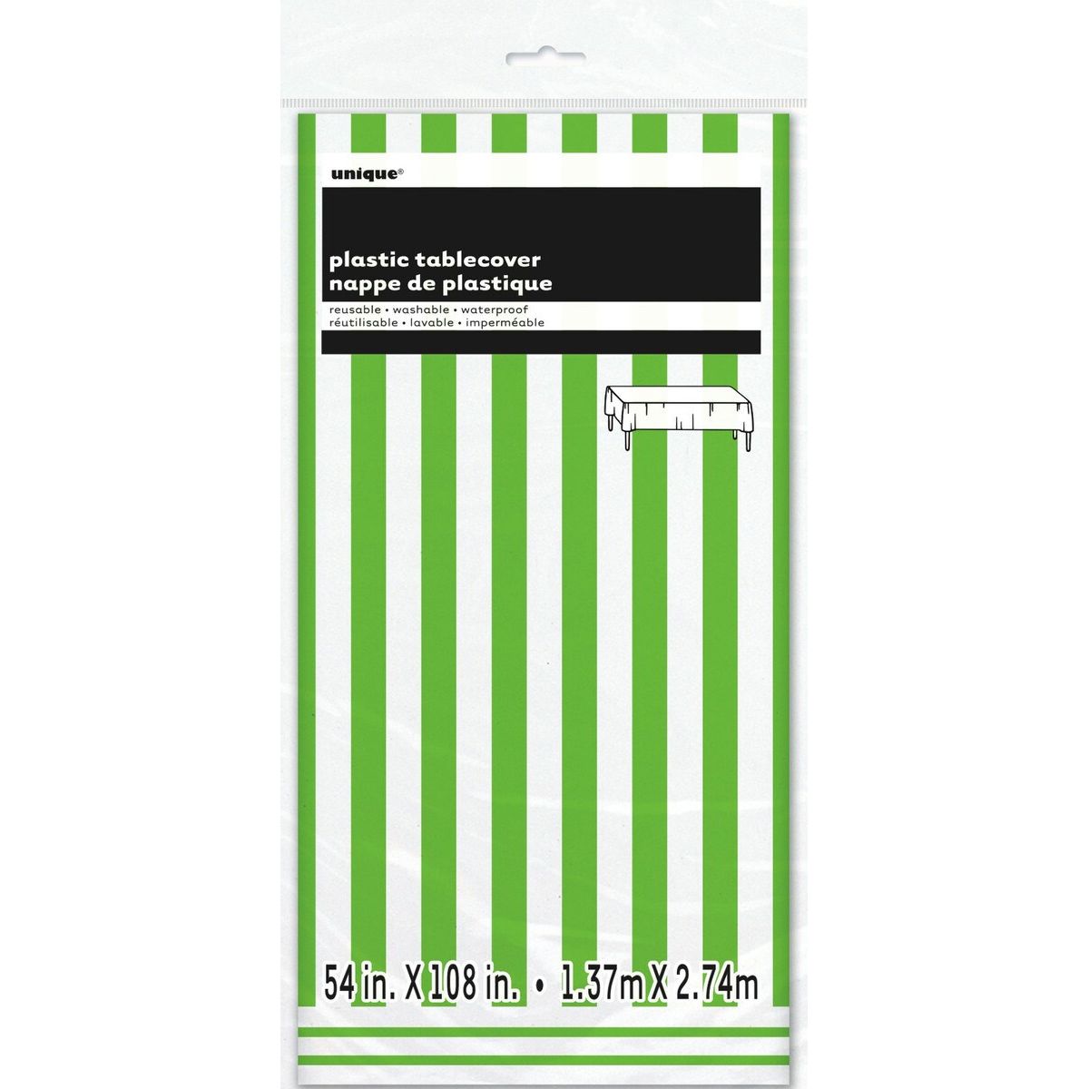 Rectangle Tablecover - Stripes Lime Green