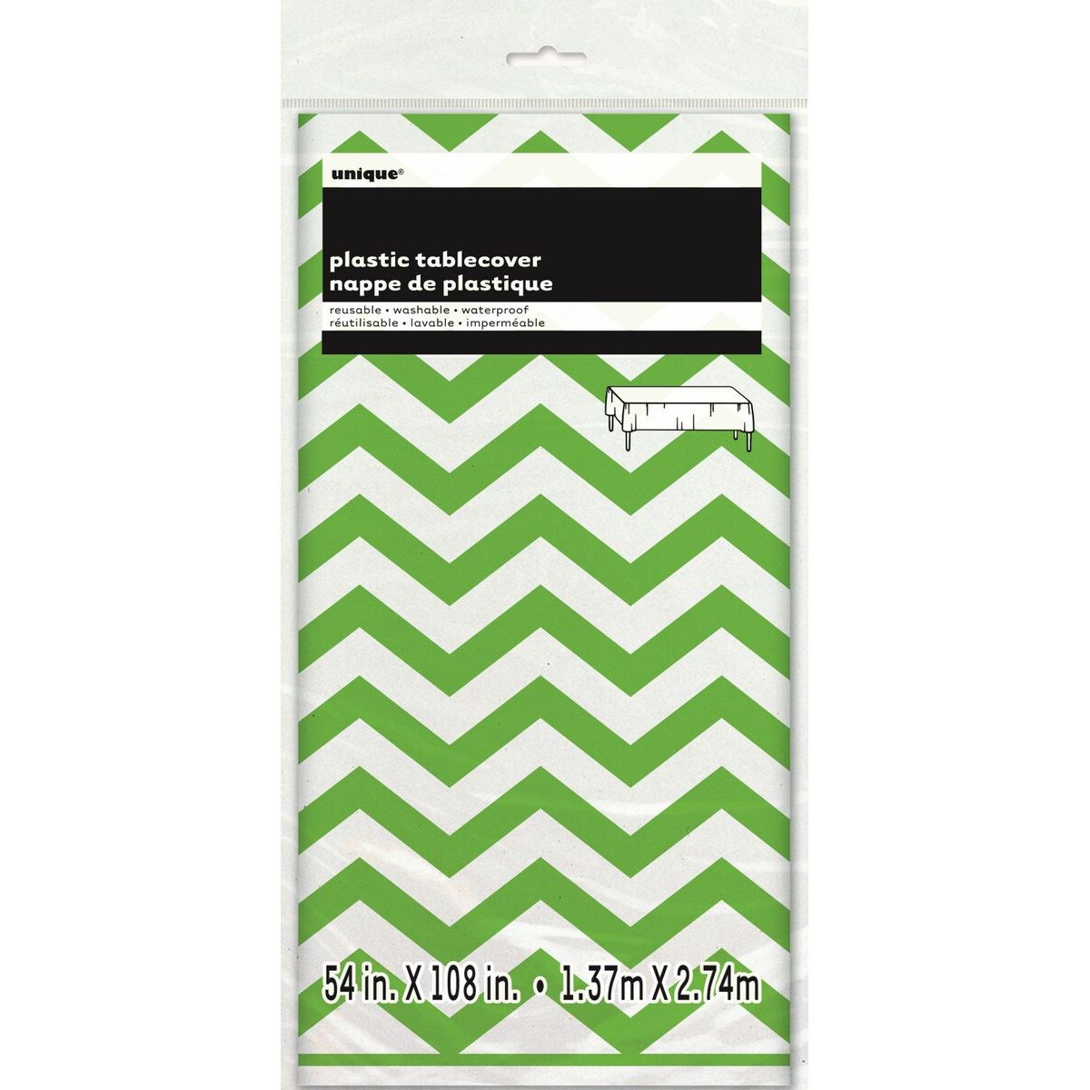 Chevron Rectangular Tablecover - Lime Green