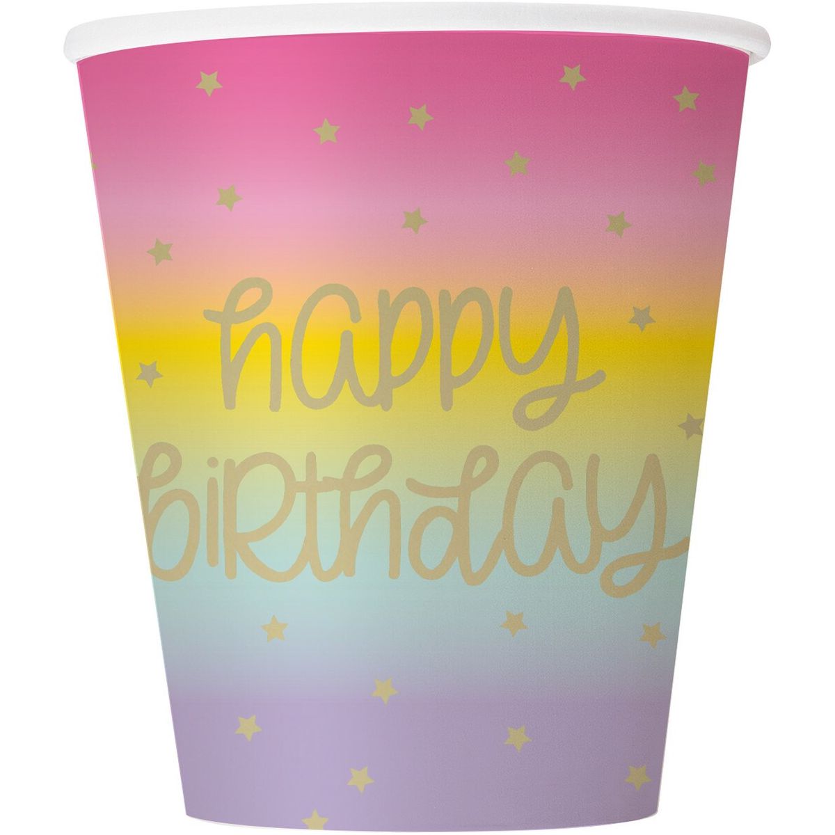 Rainbow Stars - Happy Birthday Paper Cups