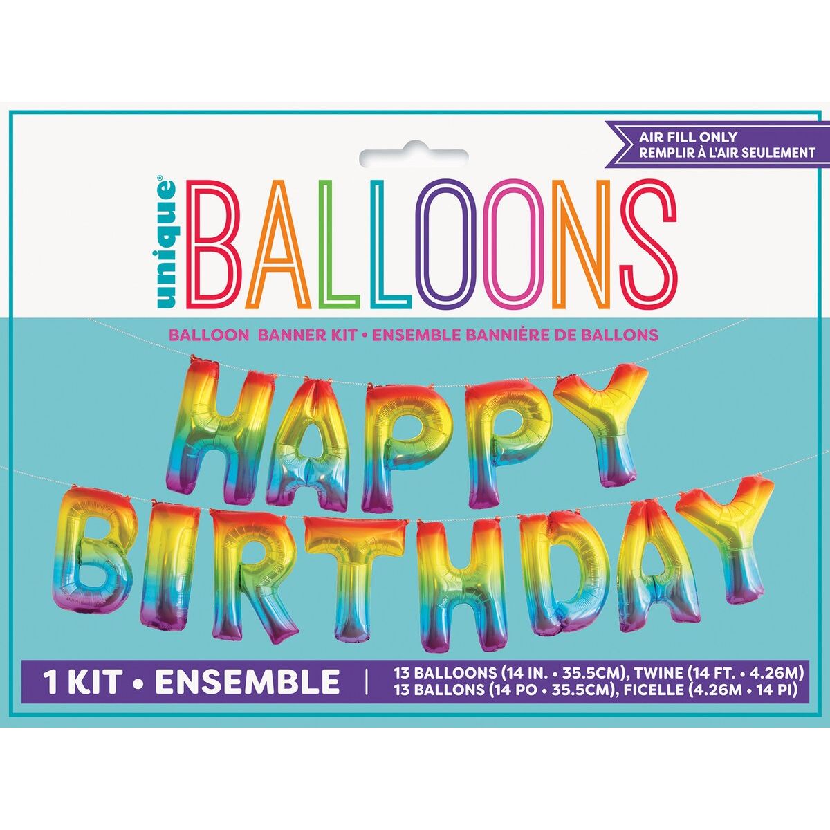 Happy Birthday Balloon Kit - Rainbow