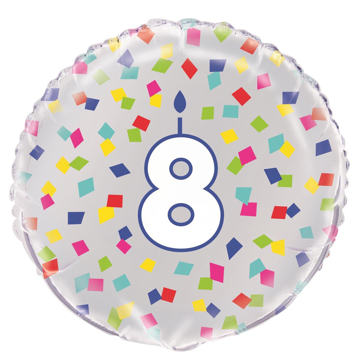 Rainbow Confetti - Number 8 Foil Balloon