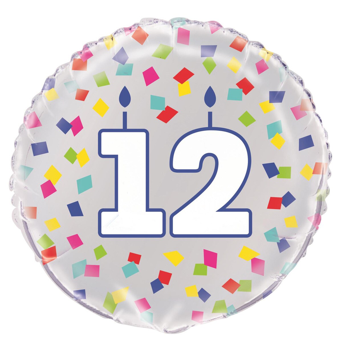 Rainbow Confetti - Number 12 Foil Balloon