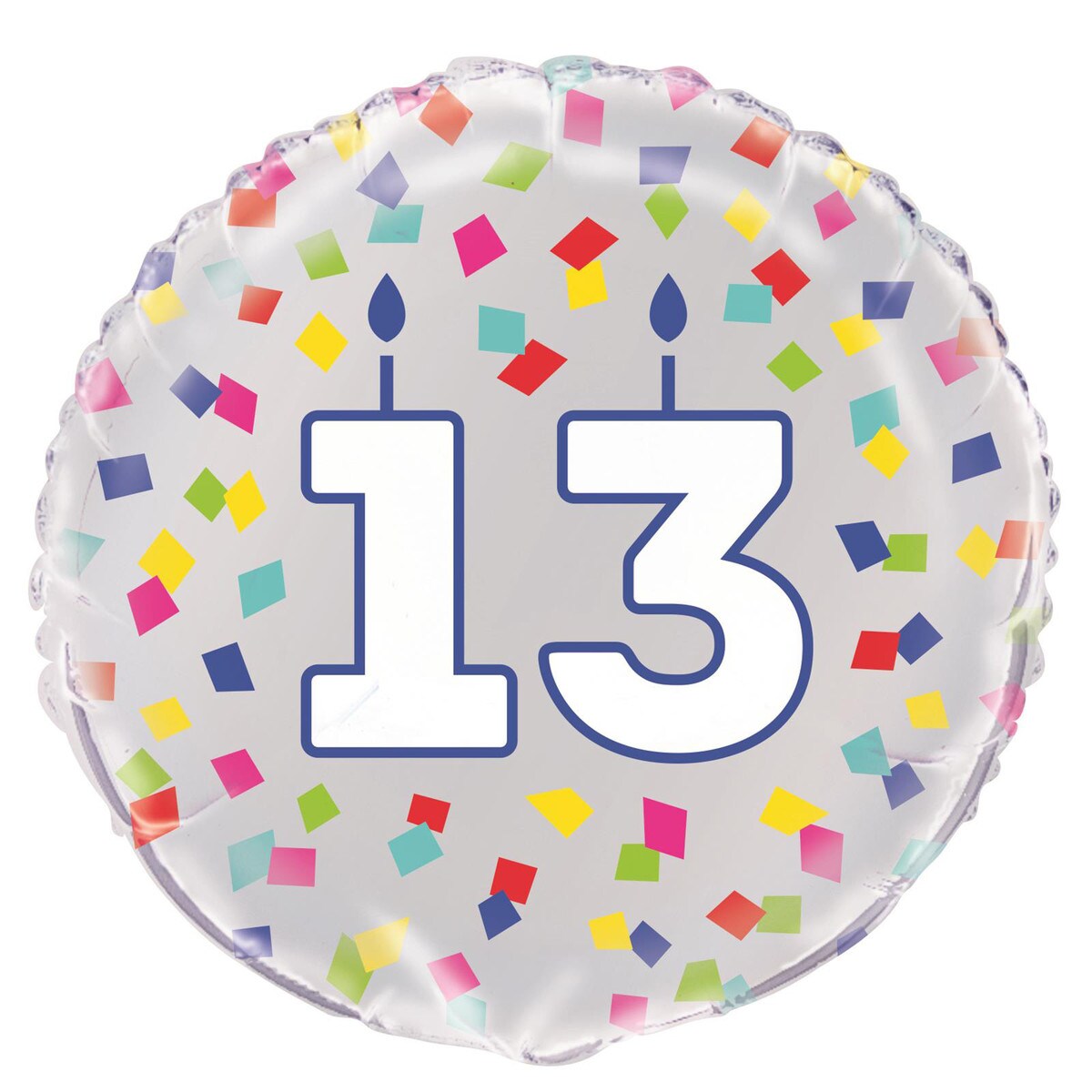 Rainbow Confetti - Number 13 Foil Balloon