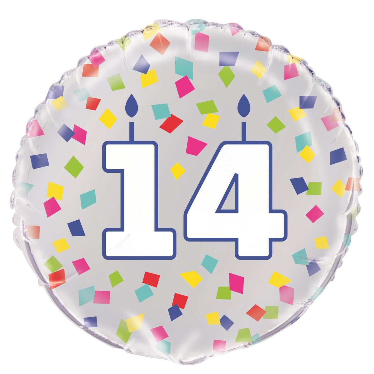 Rainbow Confetti - Number 14 Foil Balloon