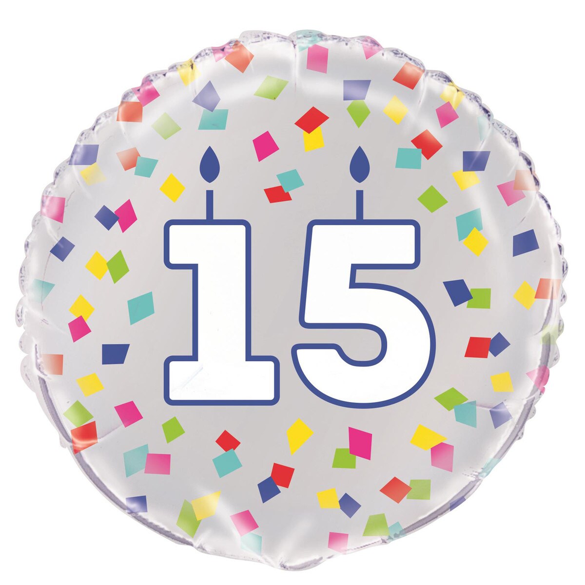 Rainbow Confetti - 15th Foil Balloon