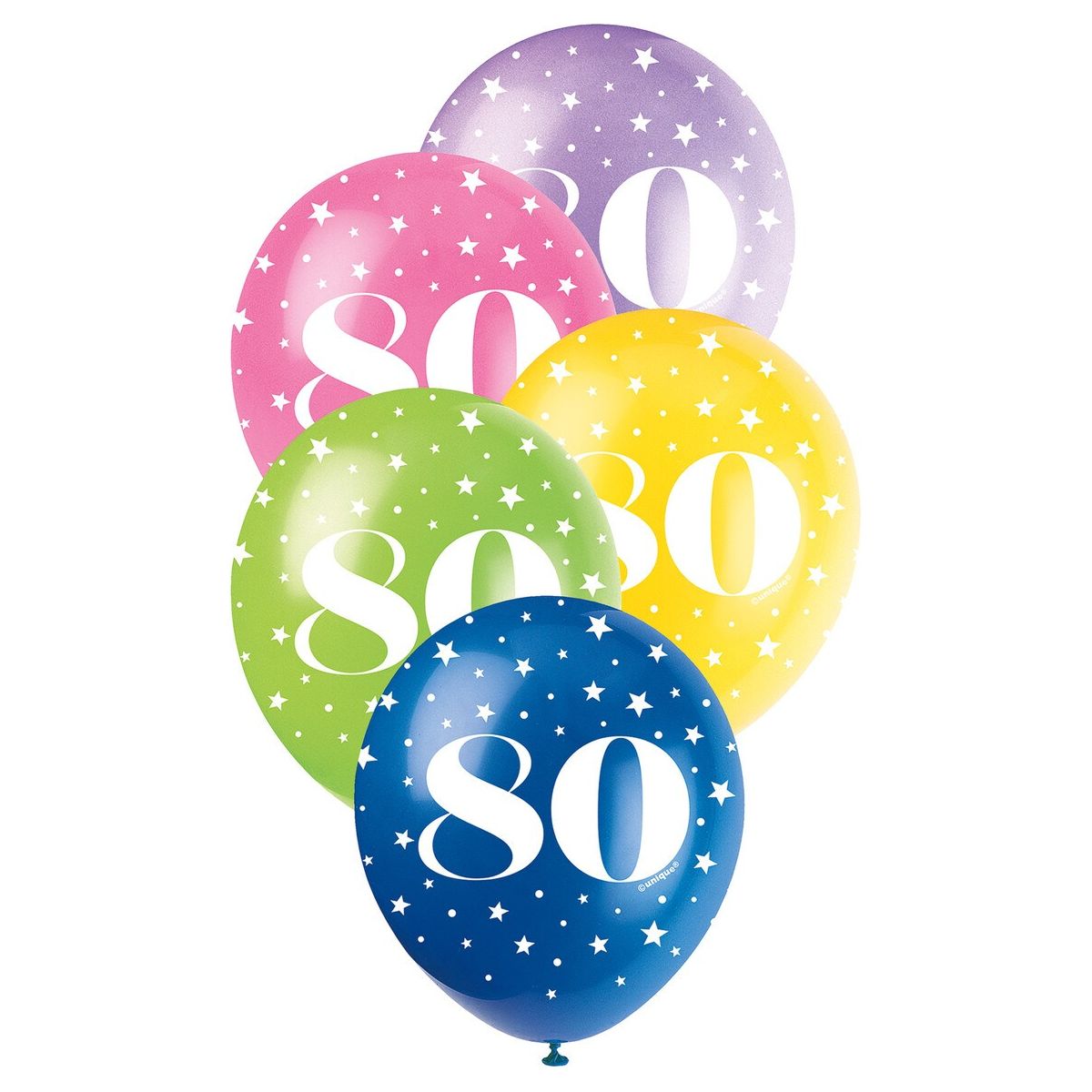 Number 80 Pearl Balloons - Assorted Colours