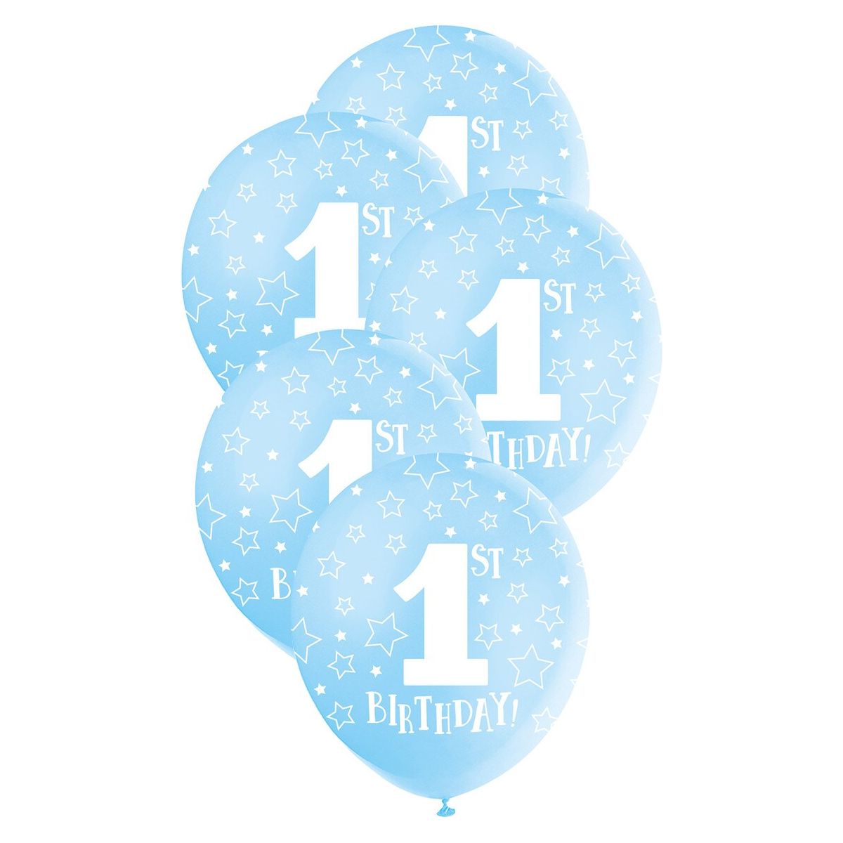 1st Birthday Pearl Balloons - Blue