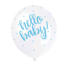 Hello Baby Pearl Balloons - Blue