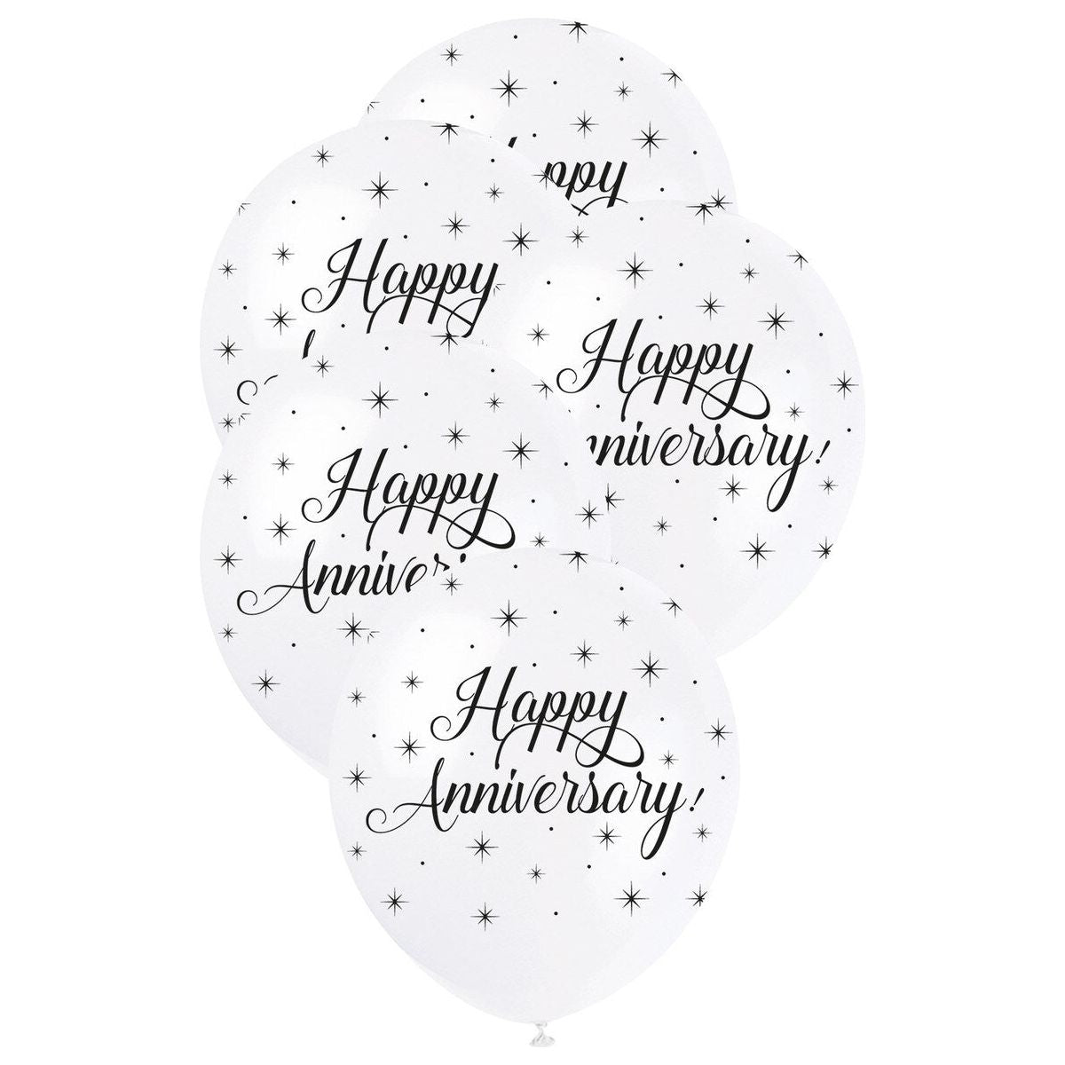 Happy Anniversary Pearl Balloons -Sliver & White