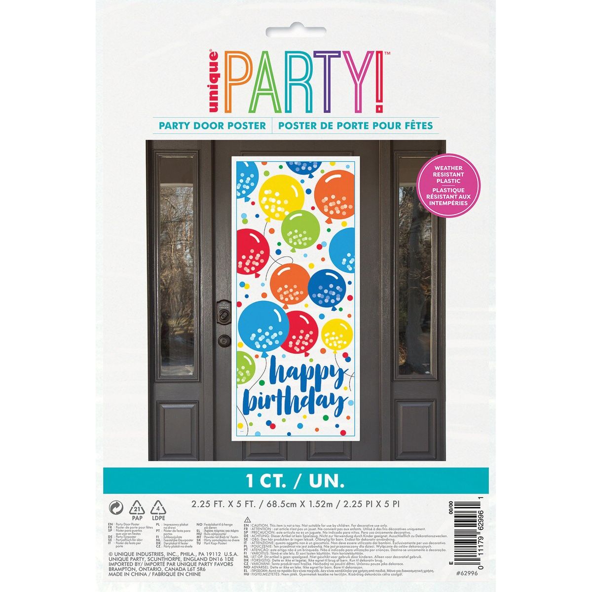 Door Poster Balloon Cheer Happy Birthday