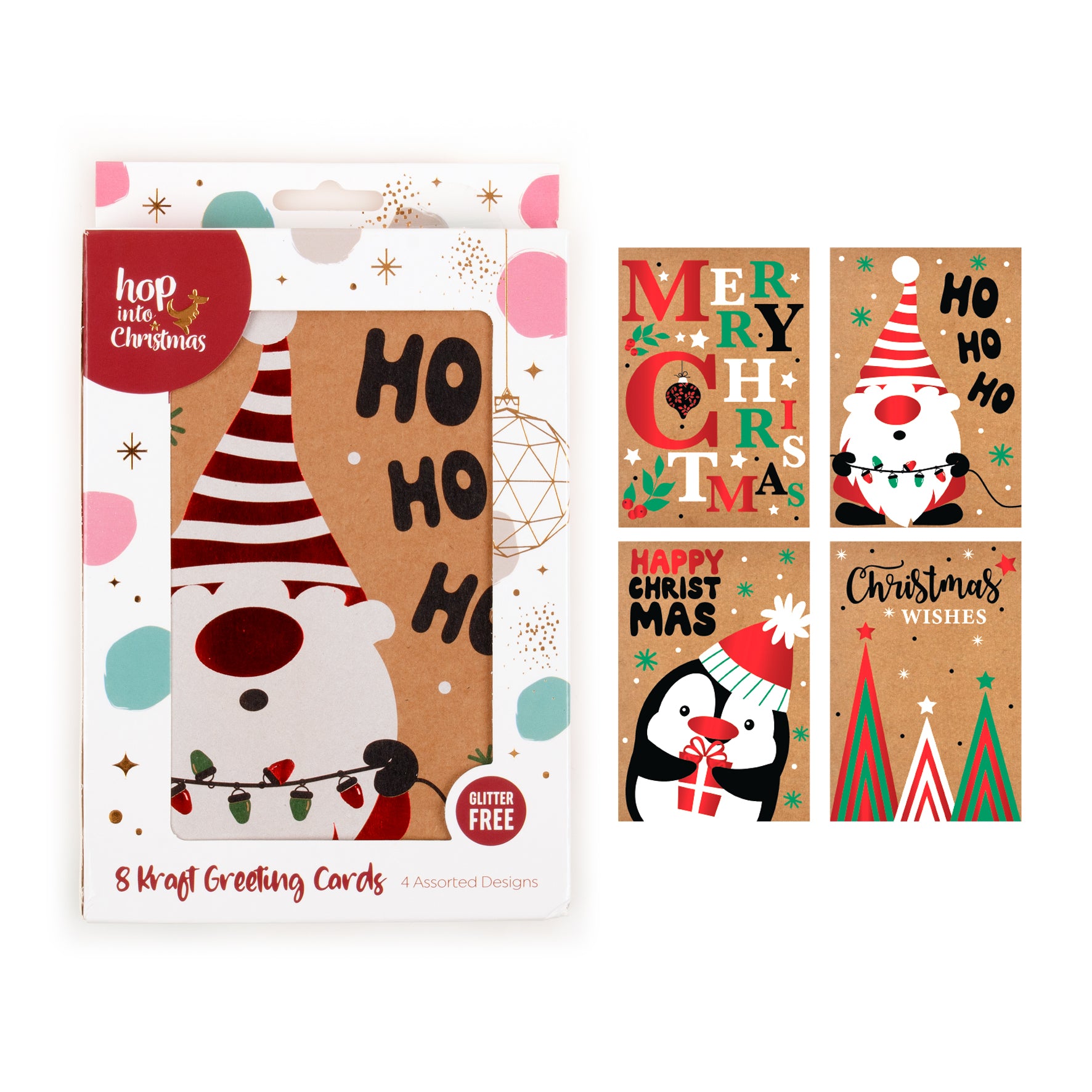 Christmas Kraft Cards - Foiled