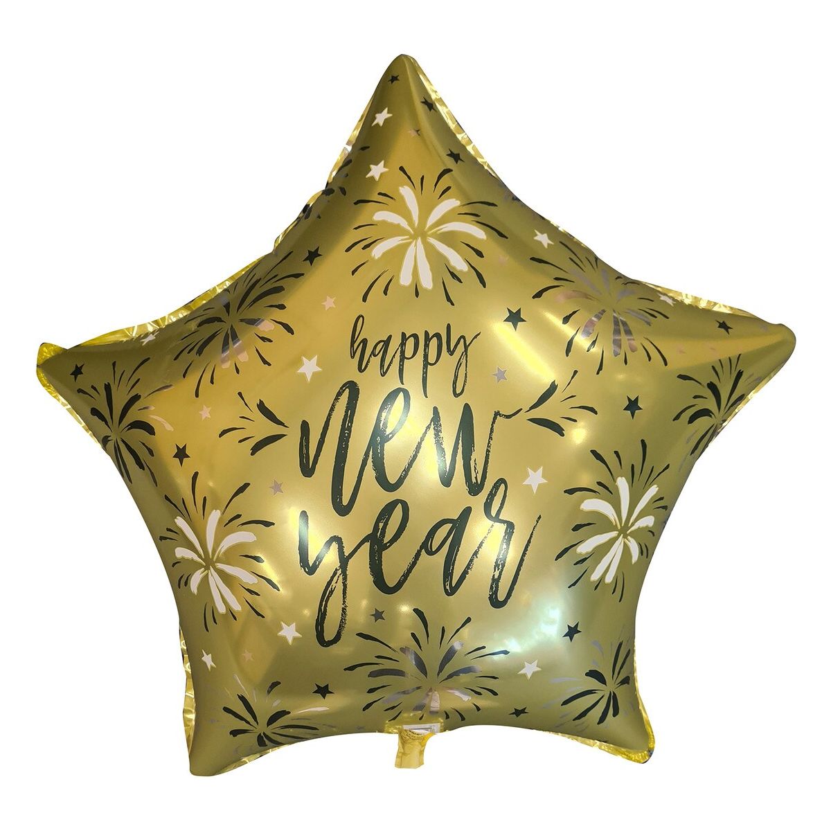 Happy New Year's Foil Balloon with Ribbon - Star