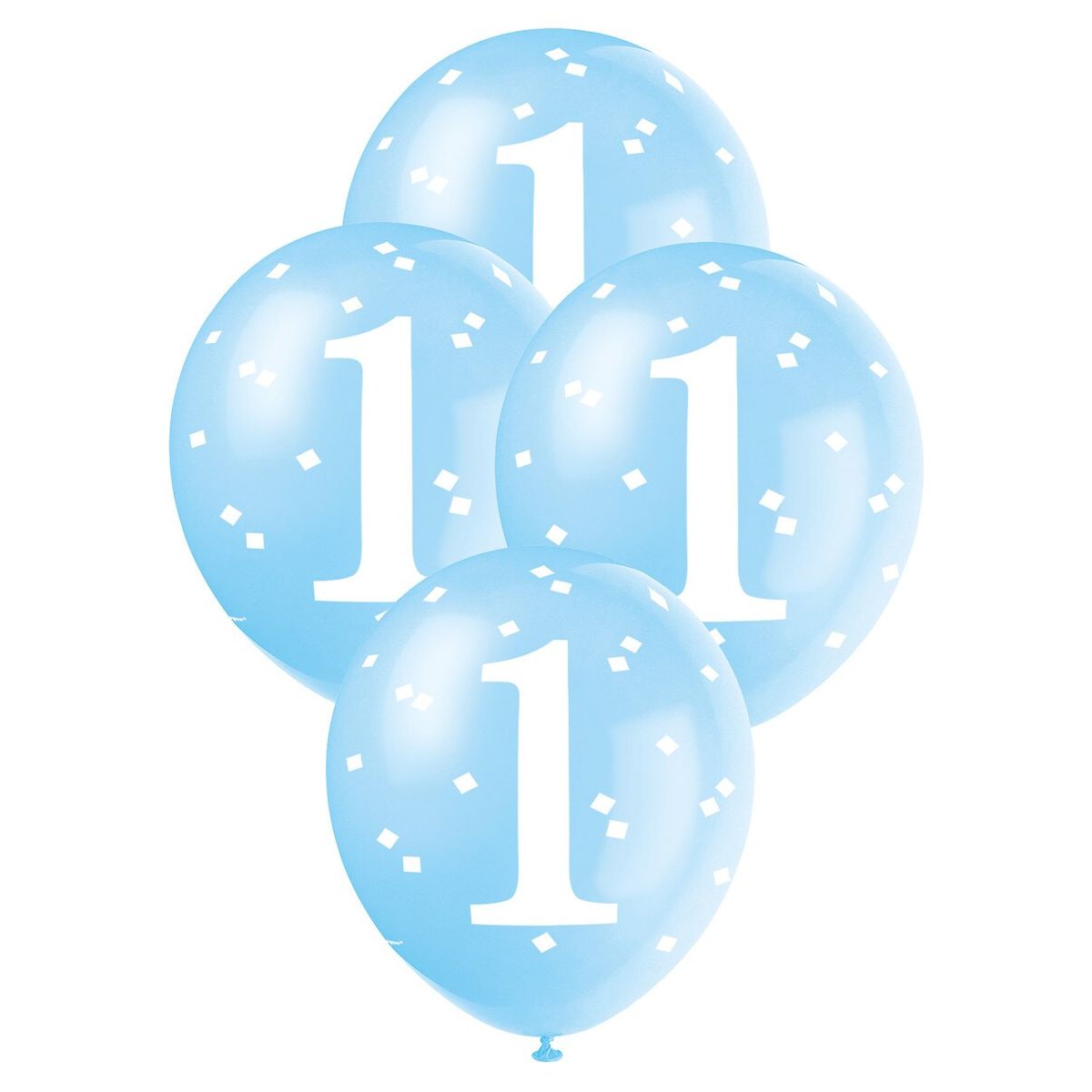 Gingham 1st Birthday Balloons - Blue