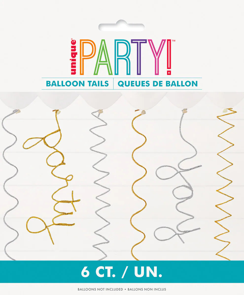 Pipe Cleaner Balloon Tails - Silver & Gold