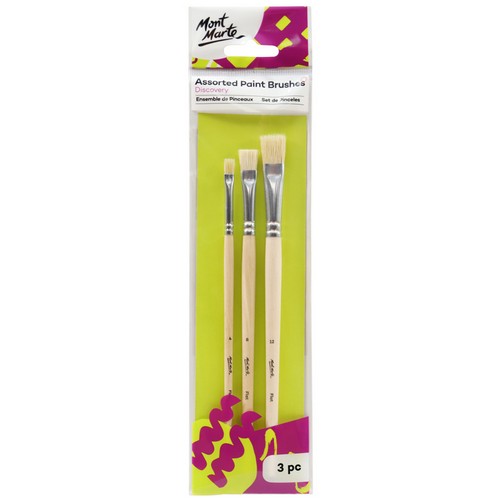 Mont Marte Discovery Assorted Paint Brush Set 3pc - Dollars and Sense