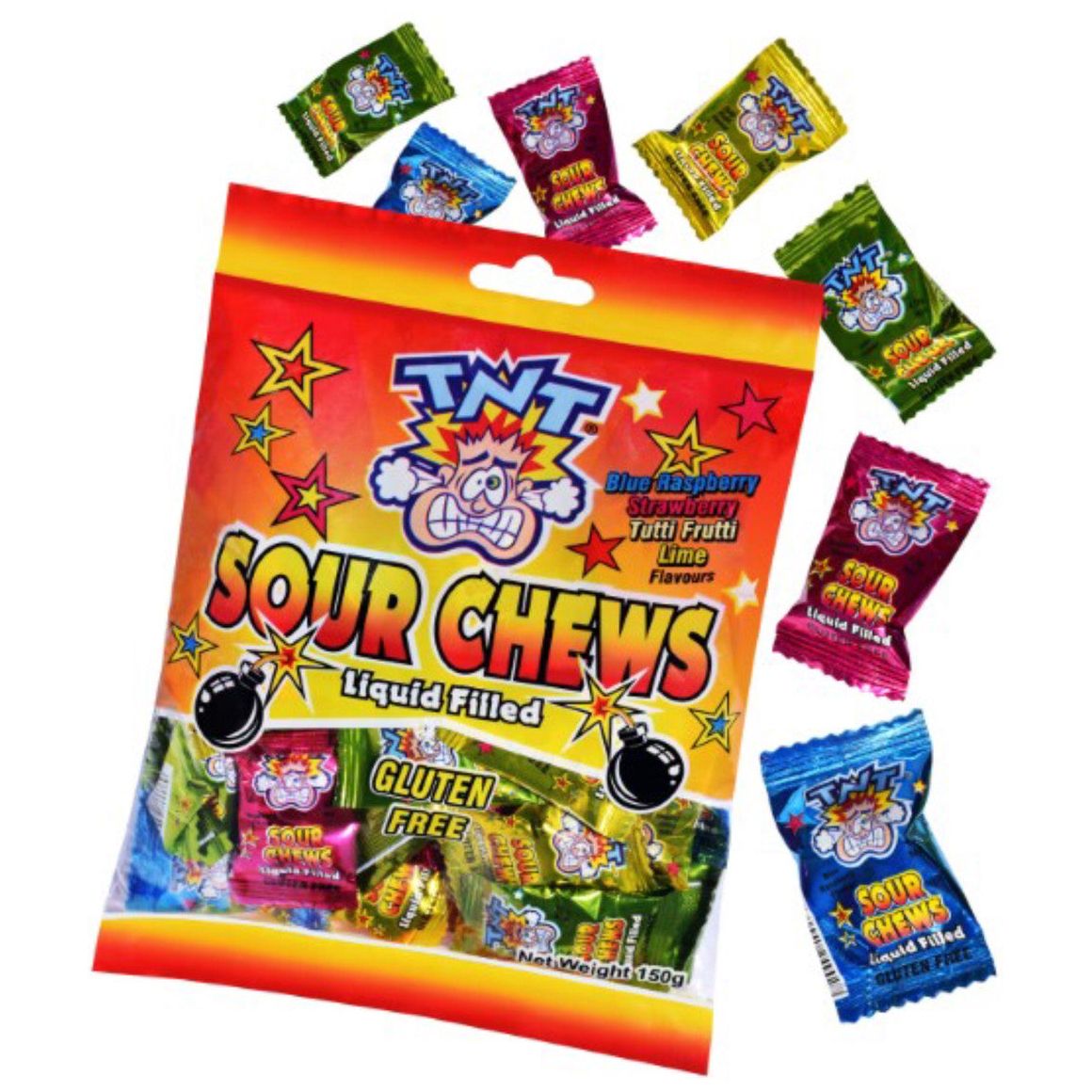 TNT Sour Strawberry Bags - 12 x 150g