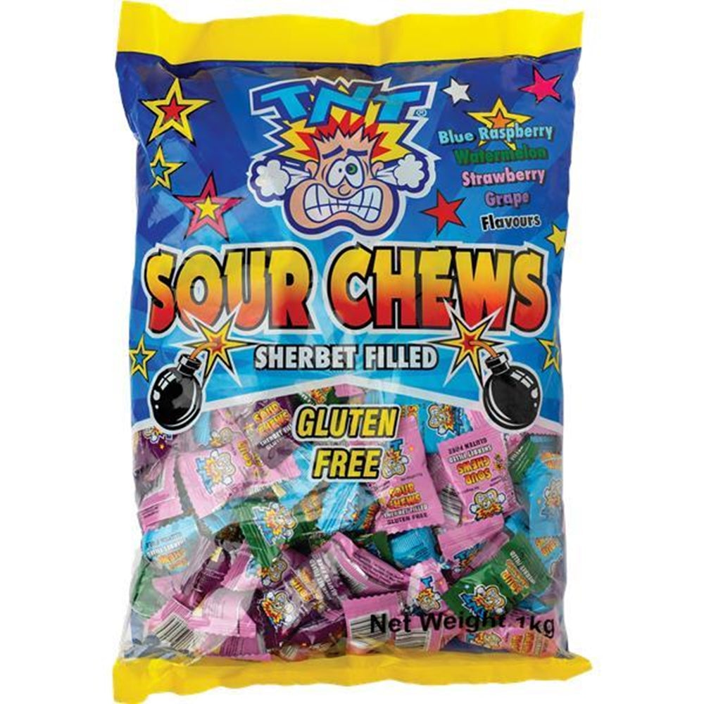 TNT Sour Sherbet Fizz Chews - 222cnt x 4.5g 1kg