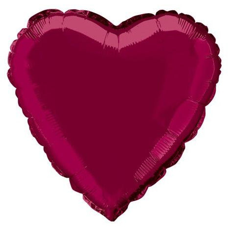 Heart Foil Balloon - Burgundy