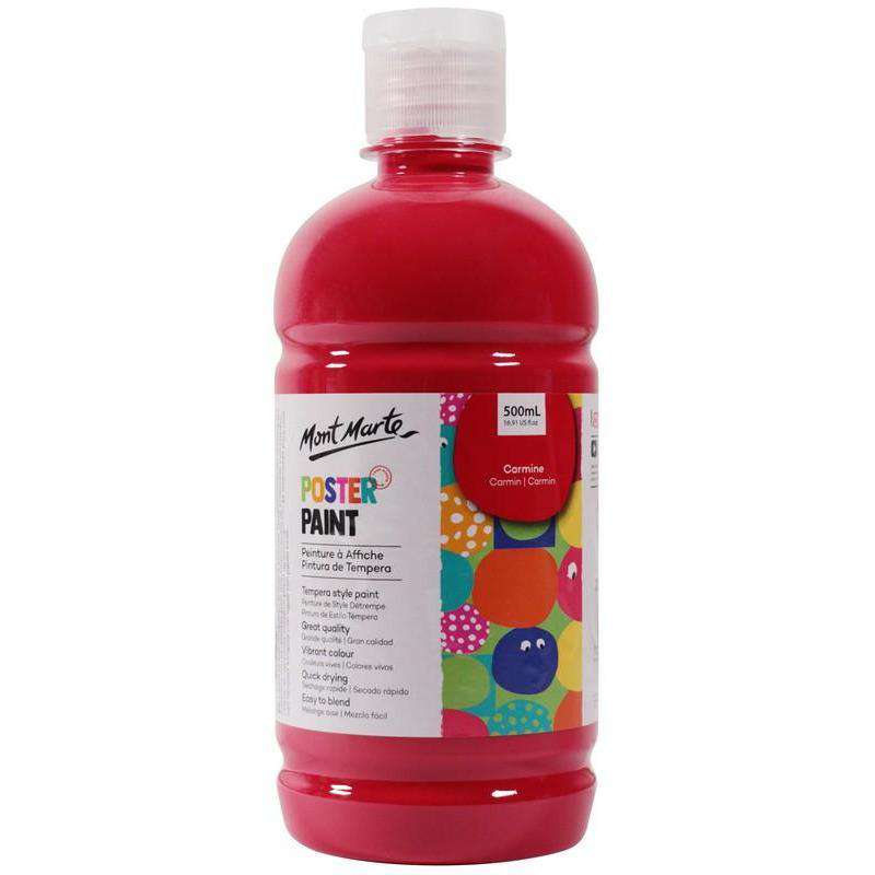 Mont Marte Poster Paint Carmine 500ml - Dollars and Sense